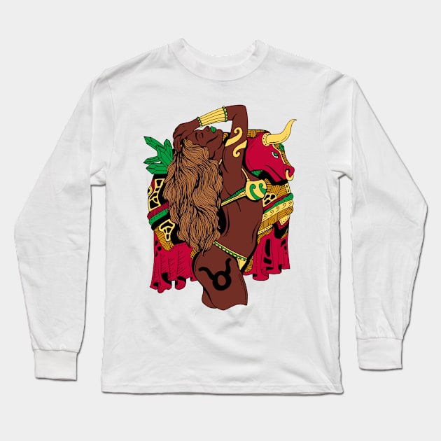 Taurus Beauty - Nubian Edition Long Sleeve T-Shirt by kenallouis